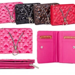 PU-28 PINK PU PURSE W/ ZIP AND C.CARD HOLDERS