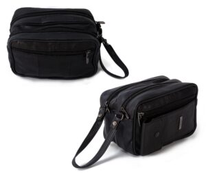 1962 LEATHER BAG WITH 2 ZIPS AND PHONE POCKET