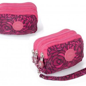 2507 ROSE MEDIUM TRIPLE ZIP ROUND PURSE WITH DETACHABLE STRAP