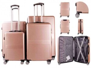 T-HC-06 ROSE GOLD SET OF 4 TRAVEL TROLLEY SUITCASE