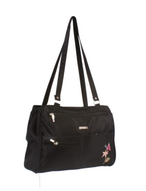 2112 SMALL FLOWER MULTI ZIP MICRO FIBRE BAG EMBROIDERED