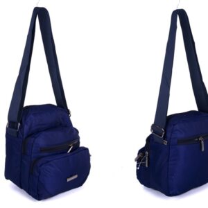 2451 NAVY LORENZ SHOULDER BAG WITH 5 ZIPS