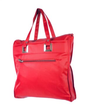 2486 TOP ZIP SHOPPER WITH FRONT ZIP POCKET RED
