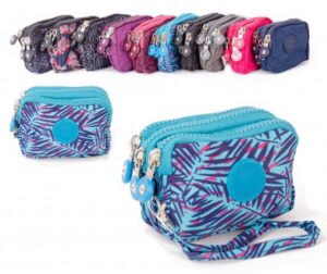 2506 PALMS SMALL TRIPLE ZIP ROUND PURSE WITH DETACHABLE STRAP