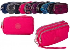 2509 CERISE LARGE TRIPLE ZIP ROUND PURSE
