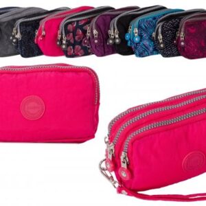 2509 CERISE LARGE TRIPLE ZIP ROUND PURSE