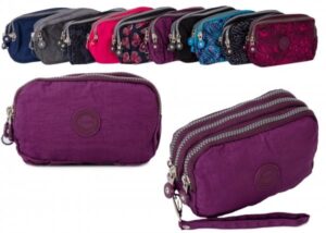 2509 PLUM LARGE TRIPLE ZIP ROUND PURSE