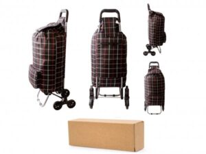 ST-09-CH BLACK CHECK BOX OF 10 SHOPPING TROLLEY