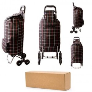 ST-09-CH BLACK CHECK BOX OF 10 SHOPPING TROLLEY
