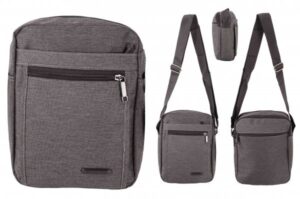 JBMB 13 GREY POLYESTER MULTI ZIP SHOULDER BAG