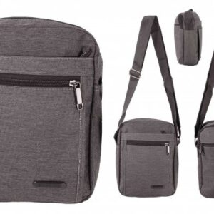 JBMB 13 GREY POLYESTER MULTI ZIP SHOULDER BAG
