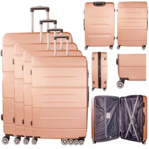 T-HC-LS-01 ROSE GOLD SET OF 4 TRAVEL TROLLEY SUITCASES