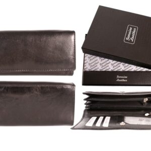 3006 BLACK GENIUNE LEATHER PURSE
