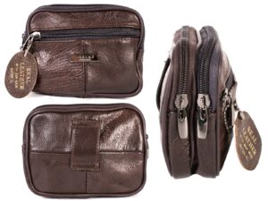 3701 DARK BROWN COW HIDE BELT PURSE