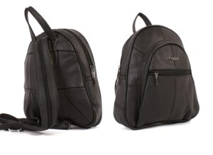 3748 BLACK COW HIDE BACKPACK WITH 4 ZIPS