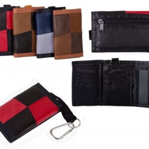 1895 RED MULTI S.NAPPA TRIFOLD WALLET WT ZIP AND BELT HOOK