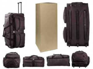 KS-100 30'' BLACK 3-WHEELED HOLDALL TRAVEL BAG BOX OF 6