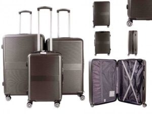 T-HC-06 DARK GREY SET OF 3 TRAVEL TROLLEY SUITCASE