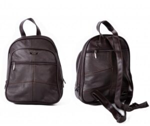 3744 DARK BROWN BACKPACK WITH TOP ZIP ROUND COMPARTMENT