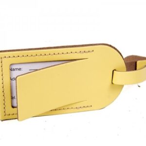 LEATHER LUGGAGE TAG SUN FLOWER YELLOW