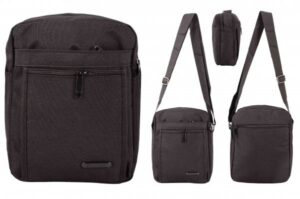 JBMB 13 BLACK POLYESTER MULTI ZIP SHOULDER BAG