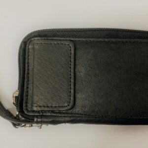 50767 BLACK ZIP PURSE WITH POPPERED FRONT POCKET
