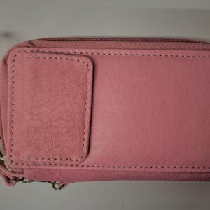 50767 PINK ZIP PURSE WITH POPPERED FRONT POCKET