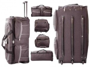 KS-100 30'' BLACK/GREY 3-WHEELED HOLDALL TRAVEL BAG