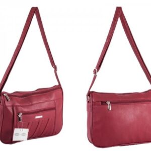 5862 PU TWIN TOP ZIP BAG WITH BK & FRONT ZIP RED