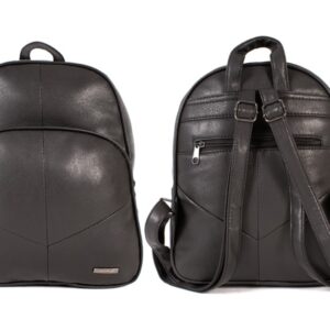 5877 LTHR GRN PU BACKPACK WT FRNT ZIP RND PKT BLACK