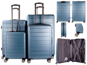 T-HC-07 LIGHT BLUE SET OF 4 TRAVEL TROLLEY SUITCASE