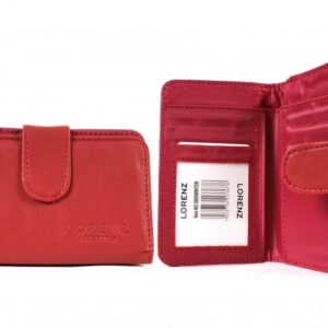 5905 WINTER RED LEATHER GRAIN PU PURSE, ZIP AND WALLET SECTION