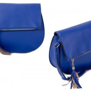JBFB288 BLUE PU ROUND CROSSBAG W/ ZIP FLAP