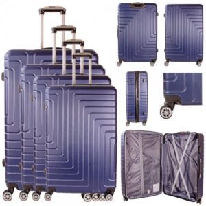 T-HC-10 NAVY SET OF 4 TRAVEL TROLLEY SUITCASES