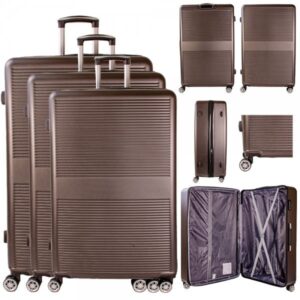 T-HC-09 DARK GREY SET OF 3 TRAVEL TROLLEY SUITCASE
