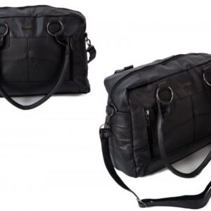 3760 BLACK LEATHER HANDBAG W/ SHOULDER STRAP