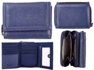 JBPS229 BLUE LADIES PURSE WITH POP FRONT & 1 ZIP