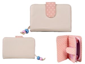 7130 PEACH PURSE WITH POP FRONT 1 ZIP AND BEAD CHARM