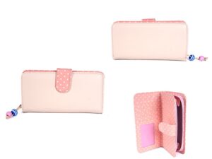 7132 PEACH PURSE WITH POP FRONT 1 ZIP AND BEAD CHARM