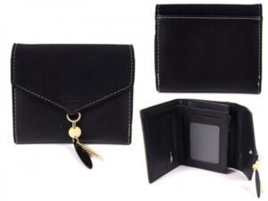 7144 BLACK SMALL ENVELOPE STYLE FLAPOVER PURSE RFID