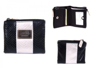 7450 BLACK/SILVER SML SOFT LIZARD PVC OPEN OUT PURSE