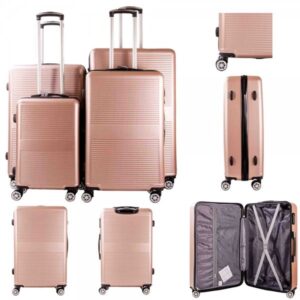T-HC-09 ROSE GOLD SET OF 4 TRAVEL TROLLEY SUITCASE
