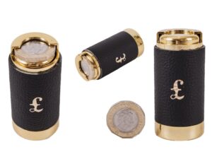 8605 LEATHER BLACK NEW £1 COIN HOLDER