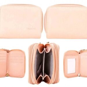 JBPS231 PINK LADIES PURSE WITH 3 ZIP SECTIONS