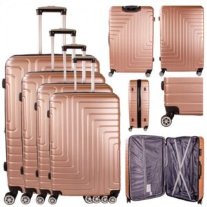 T-HC-10 ROSE GOLD SET OF 4 TRAVEL TROLLEY SUITCASES