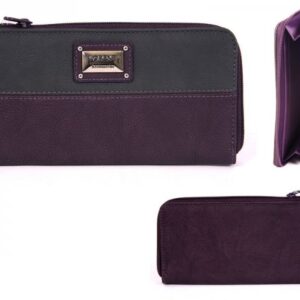 7584 PURPLE LNG CNTRST LTHR GRN PU ZIP RND PRSE, INNR ZP