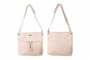 JBFB310 CHAMPAGNE PU HANDBAG 3 ZIPS CAMEL