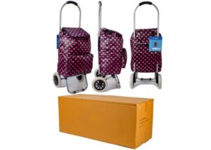 ST-03-DP POLKA DOT BLK/RED 2 WHEEL SHOPPING TROLLEY BOX 10 PCS