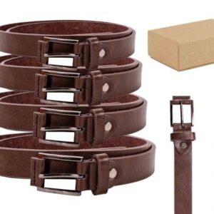 2708 BROWN 1'' ALL SIZE BELT WITH GUN METAL BUCKLE BOX OF 12