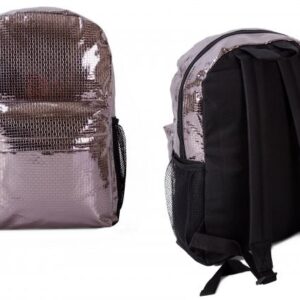 TMC-02028 SILVER AND BLACK BACKPACK W/ 2 ZIPS AND NETS